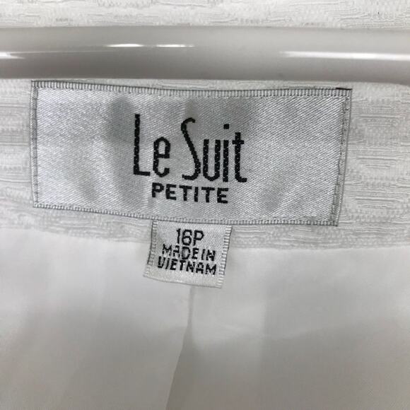 Le Suit Petite White Short Sleeve Jacket 16P - Picture 2 of 5